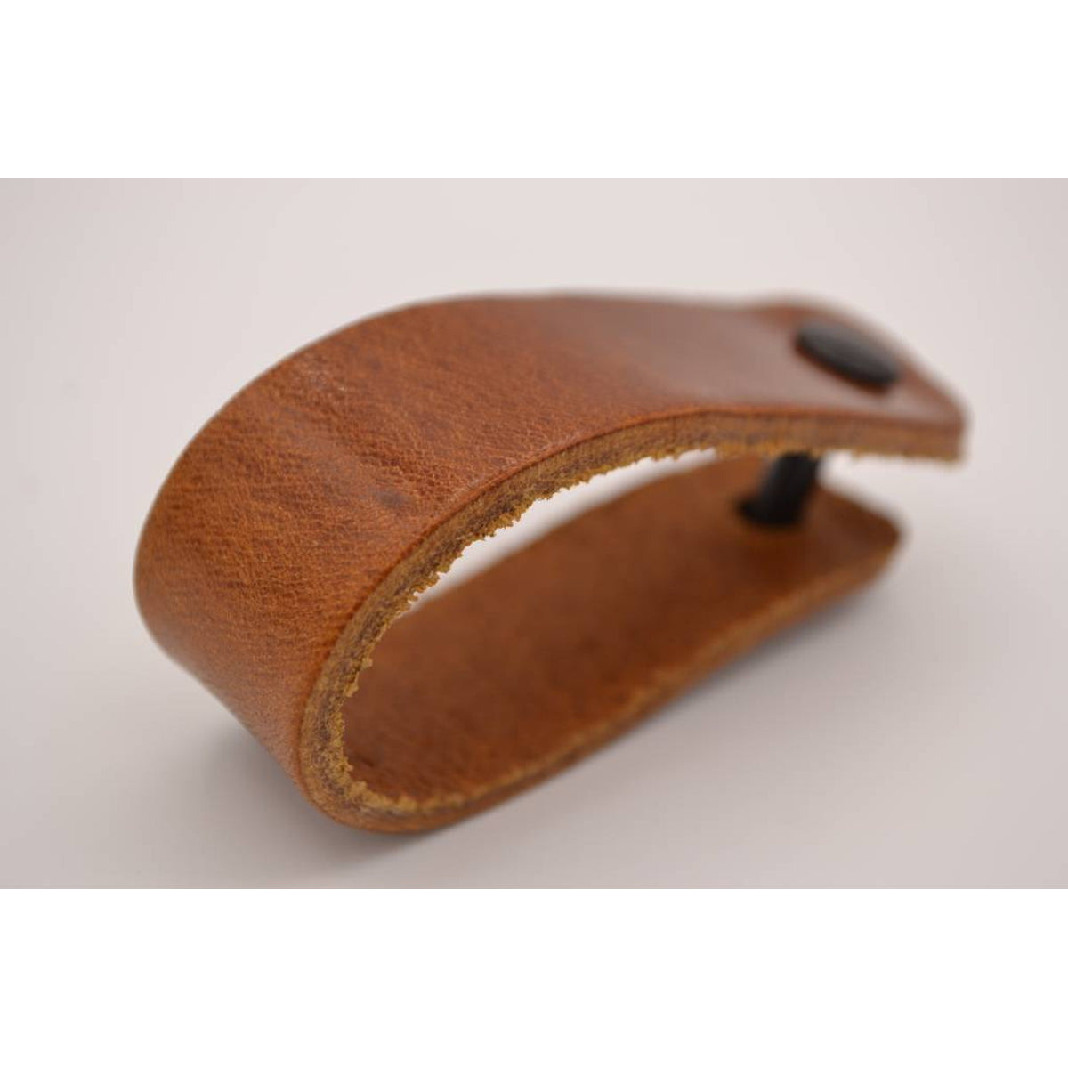 Cognac echt lederen sleutelhanger