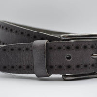 4cm grijze diep gelaserde volnerf riem 