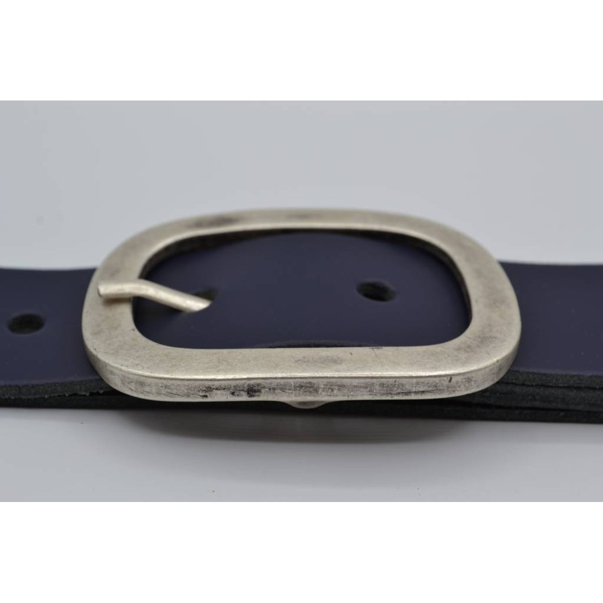 4cm donker blauwe split lederen riem.