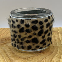 Panter print waxinelichthouder.