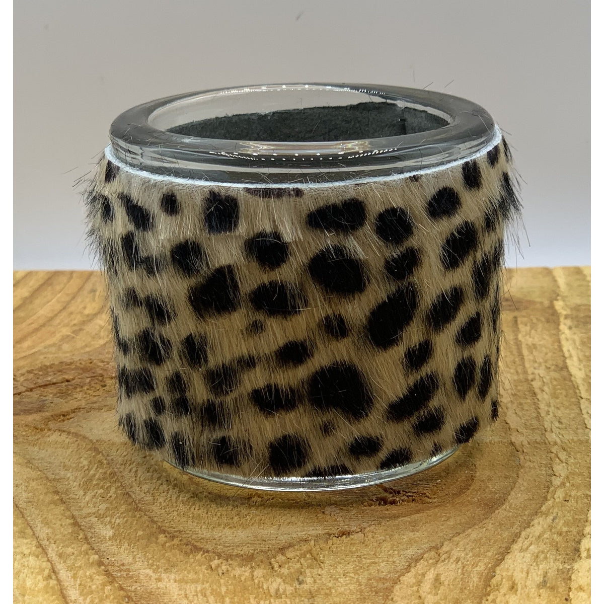 Panter print waxinelichthouder.
