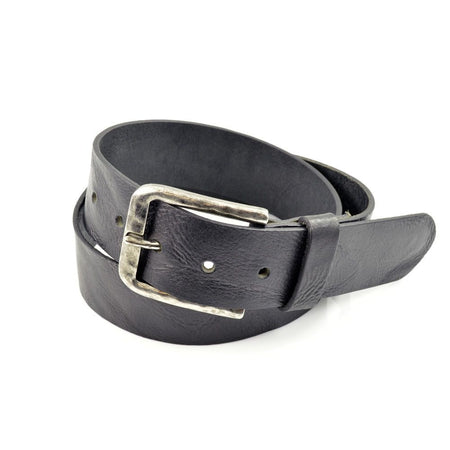 Zwarte kreuk leer riem.  