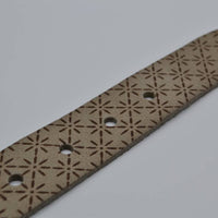 Ster gelaserde taupe echt lederen riem