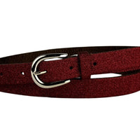 Glitter bordeaux rode riem