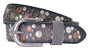 Zwart grijze S Oliver riem vol met verschillende studs.