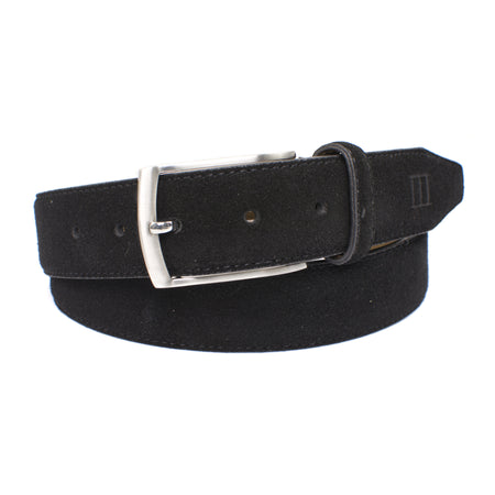 zwarte 35mm brede suede lederen riem