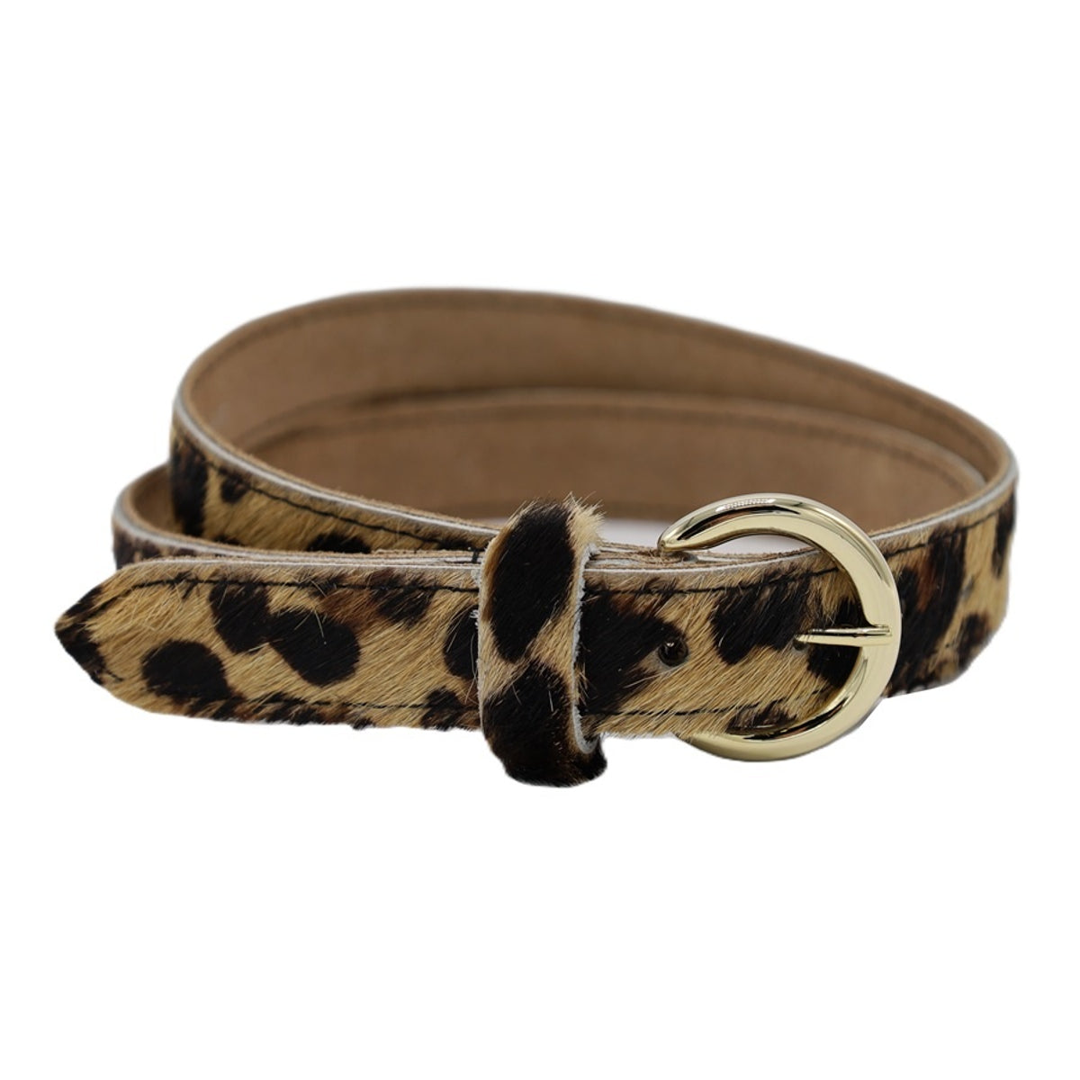 Panter print riem met gouden gesp. 