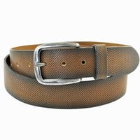 4cm brede zand kleurige riem. Italiaans nerf leer.