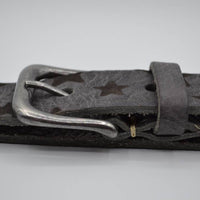 3cm grijze kinder riem met sterprint