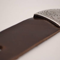 4cm western bruine volnerf lederen riem 