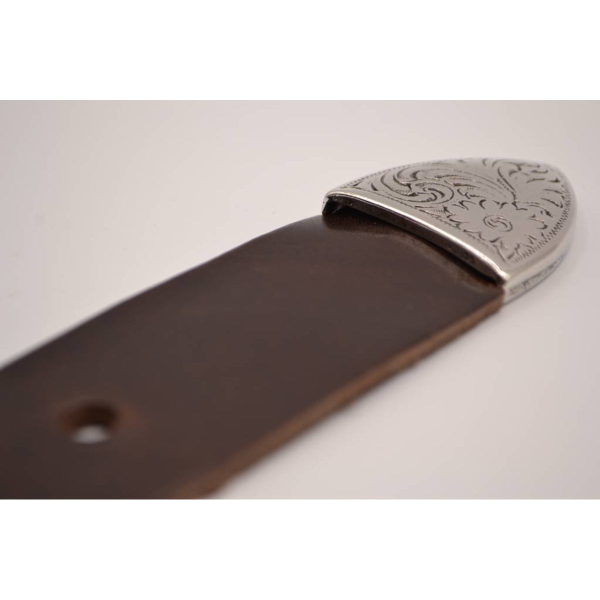 4cm western bruine volnerf lederen riem 