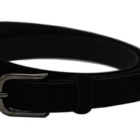 Zwart suede 2cm smalle riem.