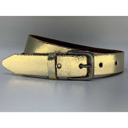 Goud kleurige riem van 3cm breed.