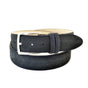 Blauwe suede 35mm brede riem.