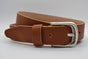 split lederen cognac kinder riem