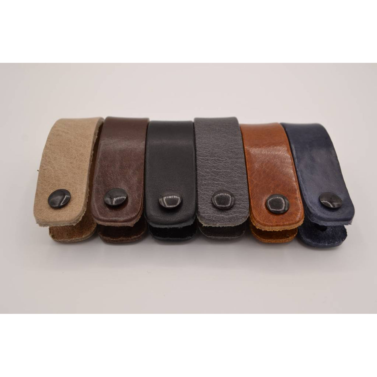 Taupe echt lederen sleutelhanger  
