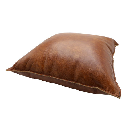 Cognac vintage echt leren sierKussen