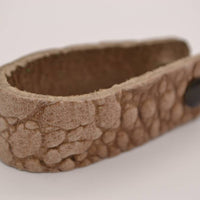 Taupe croco echt lederen sleutelhanger