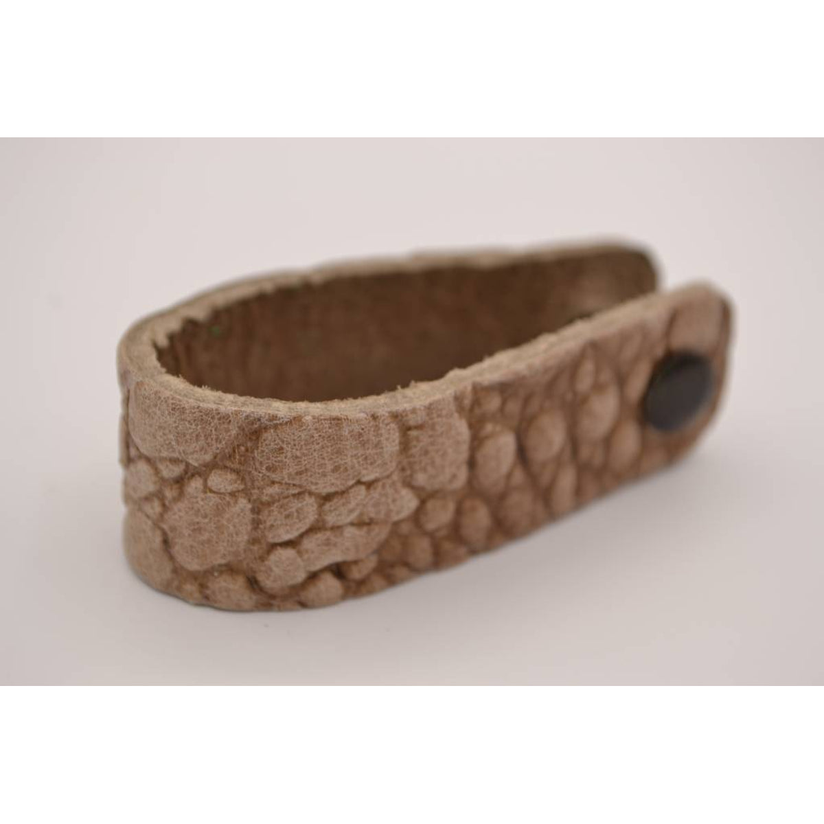 Taupe croco echt lederen sleutelhanger