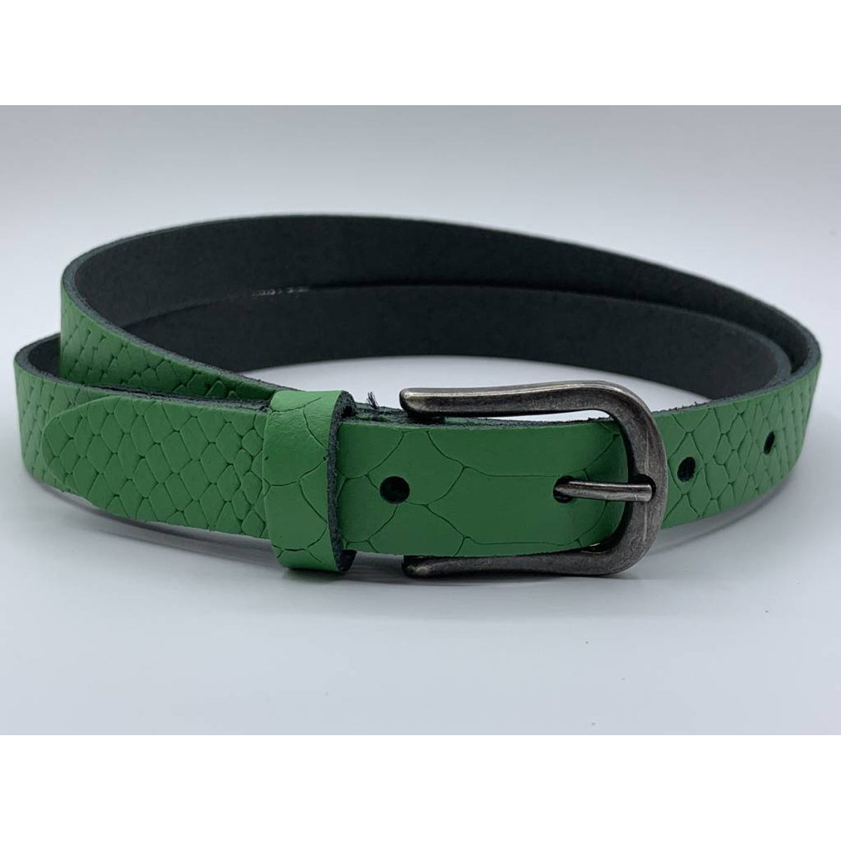 2cm brede damesriem met groene slangenprint 