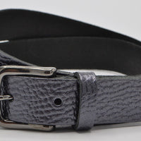 Zwart metallic 3cm brede riem met metallic zwarte gesp.  