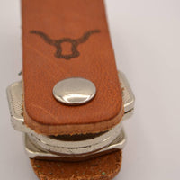 Leren sleutelhanger met logo