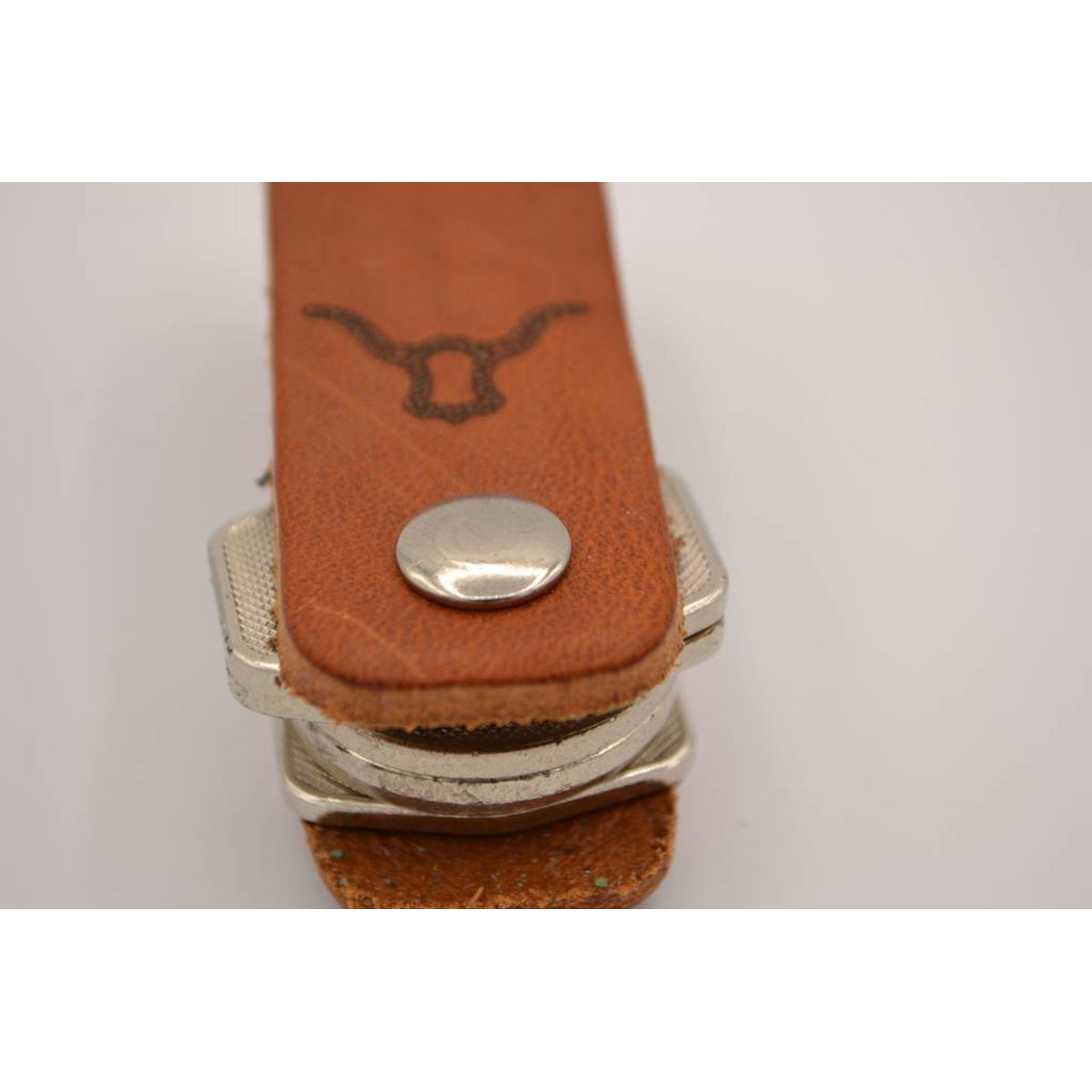 Leren sleutelhanger met logo