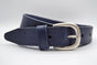 35mm blauwe gestikt italiaans volnerf lederen riem