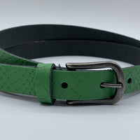 2cm brede damesriem met groene slangenprint 