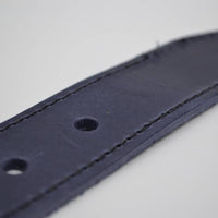 4cm blauwe gestikt italiaans volnerf lederen riem 