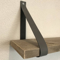 Leren Plankdragers licht grijs inclusief plank