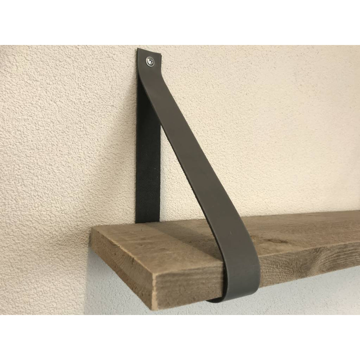 Leren Plankdragers licht grijs inclusief plank