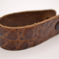Cognac croco echt lederen sleutelhanger