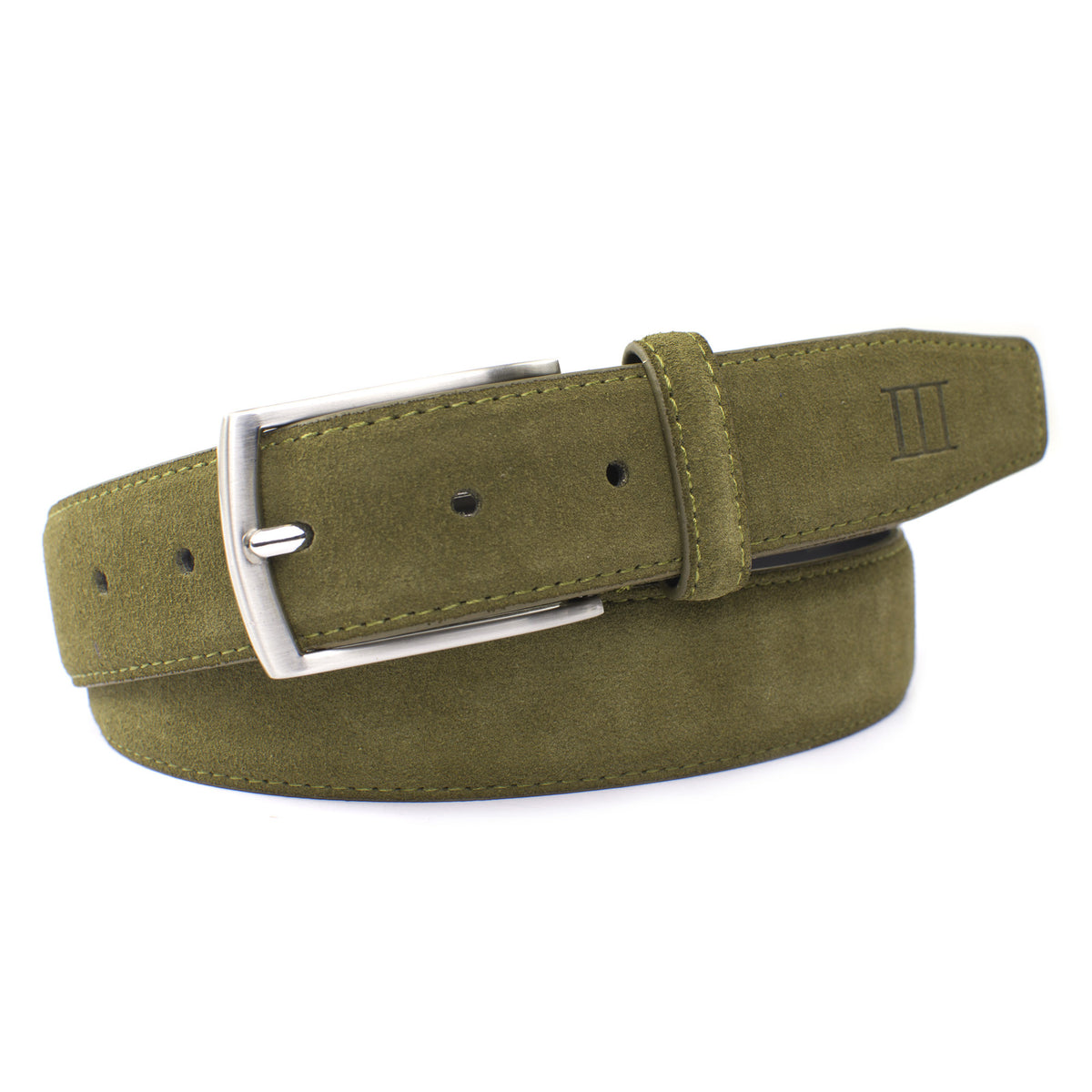 Army groene suede 35mm brede riem