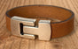 Cognac armband met wax randen voor een perfecte afwerking.