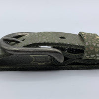Damesriem van 2cm breed en speelse groene roggeprint 