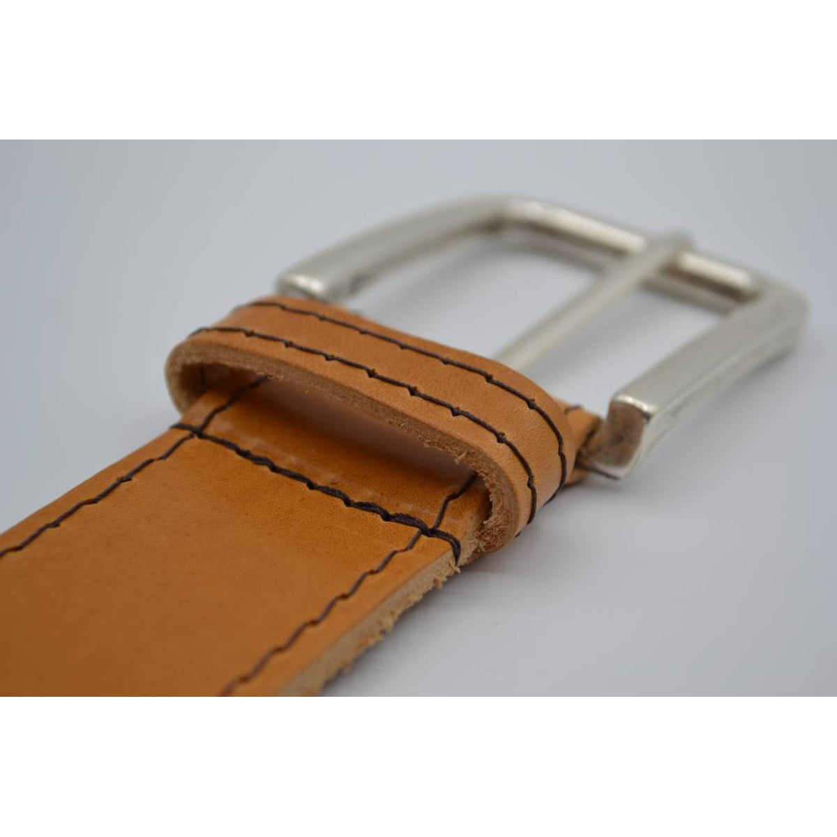 4cm cognac gestikt italiaans volnerf lederen riem