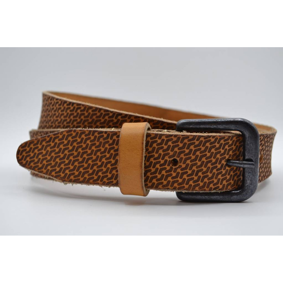 golf gelaserde cognac echt lederen riem 