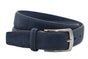 Blauwe suede 35mm brede riem.