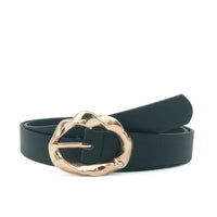 Zwarte PU vegan leather riem.    