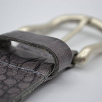 4cm croco grijs italiaans volnerf lederen casual riem