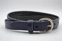 Blauwe echt lederen dames riem