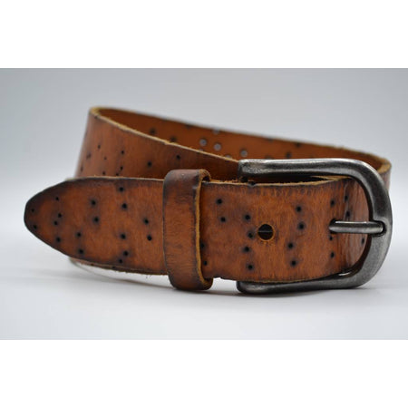 Stoere cognac echt lederen riem