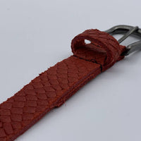 2cm brede damesriem met rode slangenprint