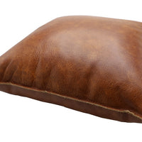 Cognac vintage echt leren sierKussen