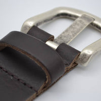 split lederen 40mm donker bruine casual perforatie riem