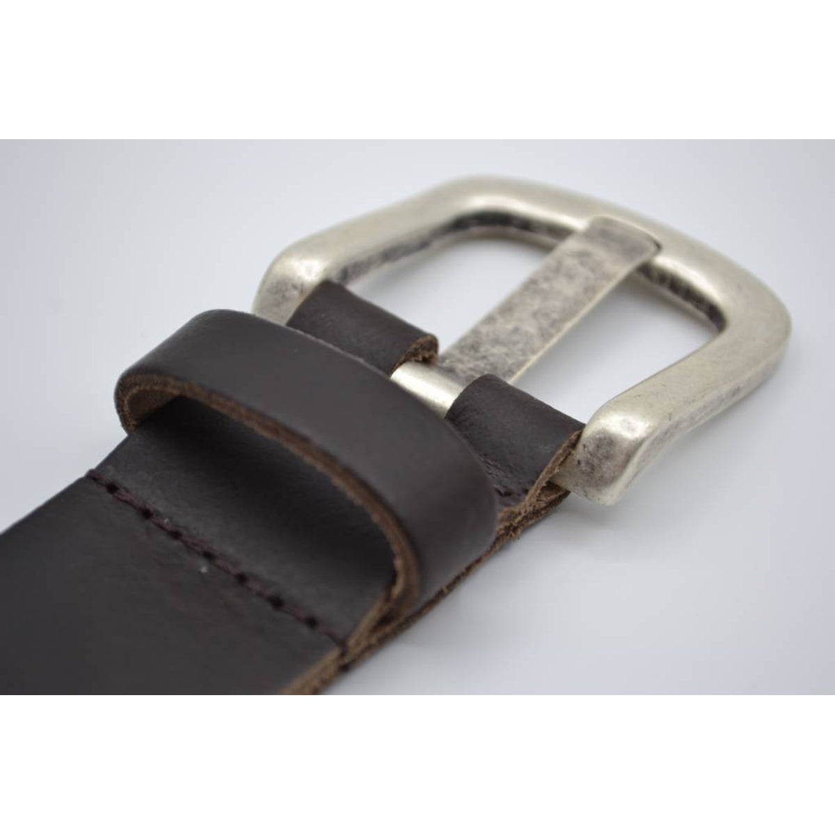 split lederen 40mm donker bruine casual perforatie riem