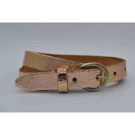 Used look rose echt lederen dames riem