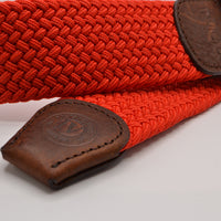 Oranje stretch gevlochten riem. 