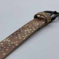 Damesriem van 2cm breed en speelse roze roggenprint 